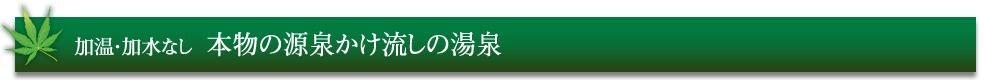 加温・加水なし  本物の源泉かけ流しの湯泉